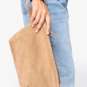 Pochette écoresponsable délavée en velours côtelé