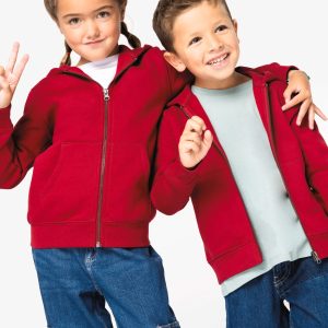 Sweat-shirt écoresponsable zippé à capuche enfant