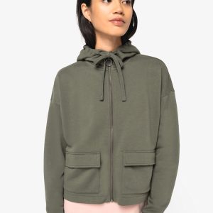 Sweat-shirt écoresponsable zippé à capuche French Terry femme