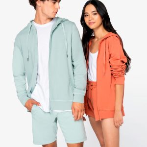 Sweat-shirt écoresponsable zippé à capuche French Terry unisexe
