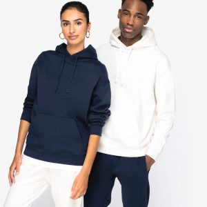 Sweat-shirt écoresponsable à capuche à épaules tombantes molleton gratté unisexe