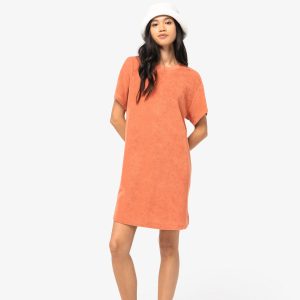 Robe t-shirt écoresponsable en éponge à épaules tombantes femme
