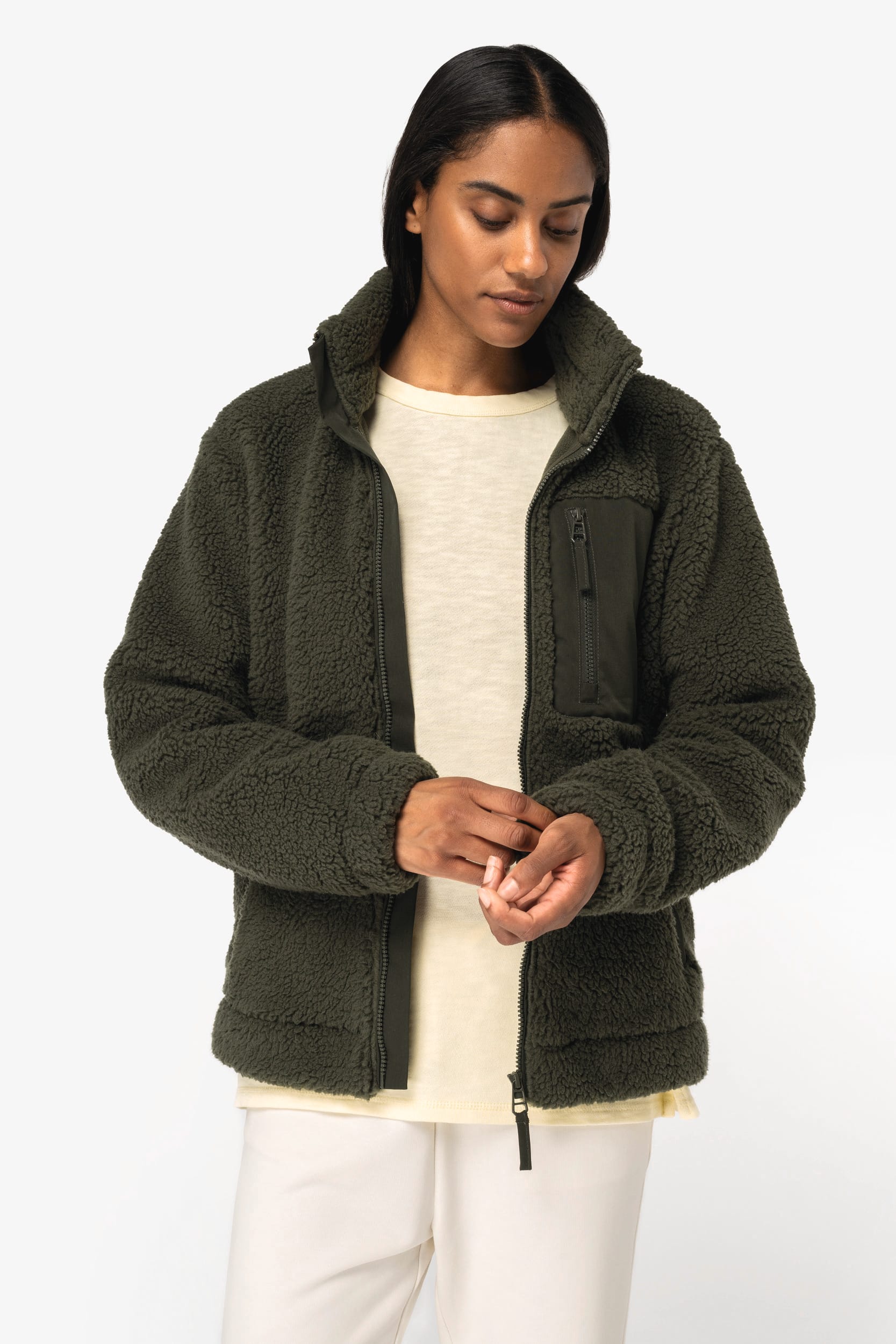 Veste écoresponsable en sherpa unisexe – Image 1091