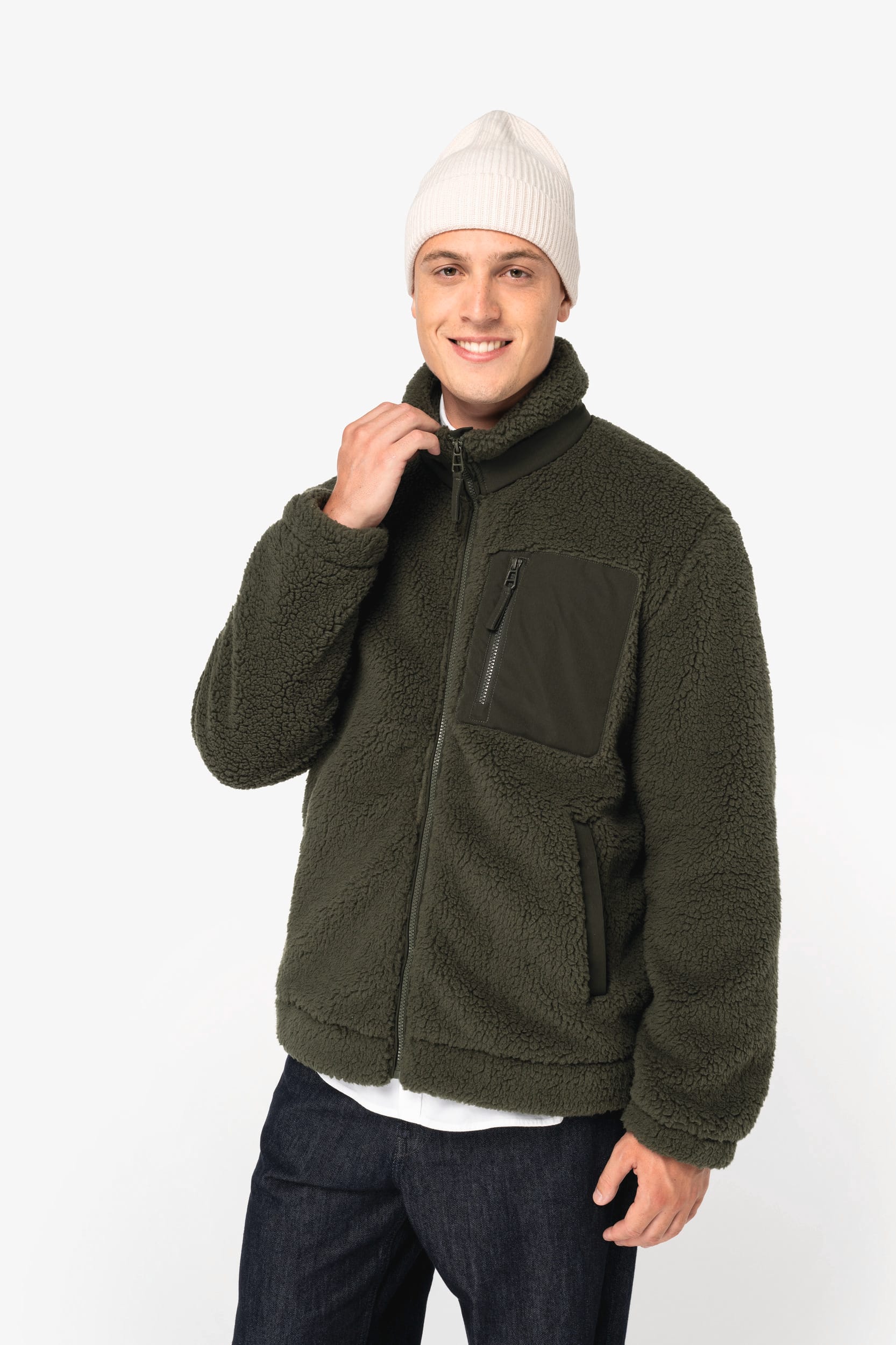 Veste écoresponsable en sherpa unisexe – Image 1090