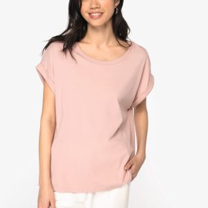 T-shirt écoresponsable manches à revers femme