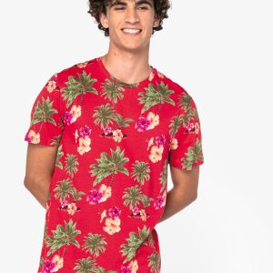 T-shirt écoresponsable imprimé tropical homme