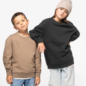 Sweat-shirt écoresponsable à col rond oversize enfant