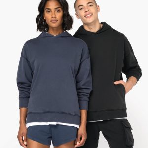 Sweat-shirt écoresponsable à capuche délavé oversize unisexe