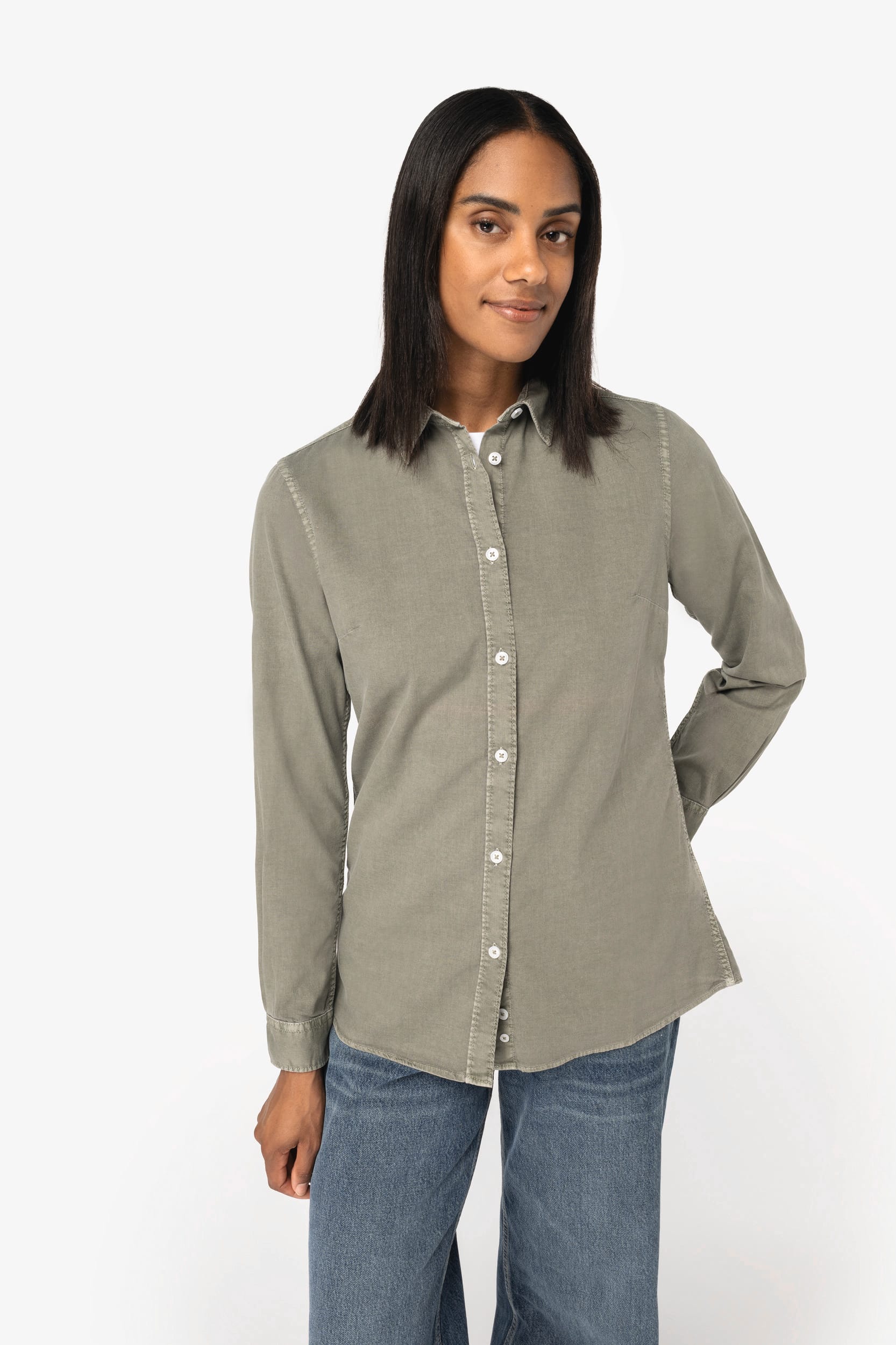 Chemise écoresponsable délavée femme