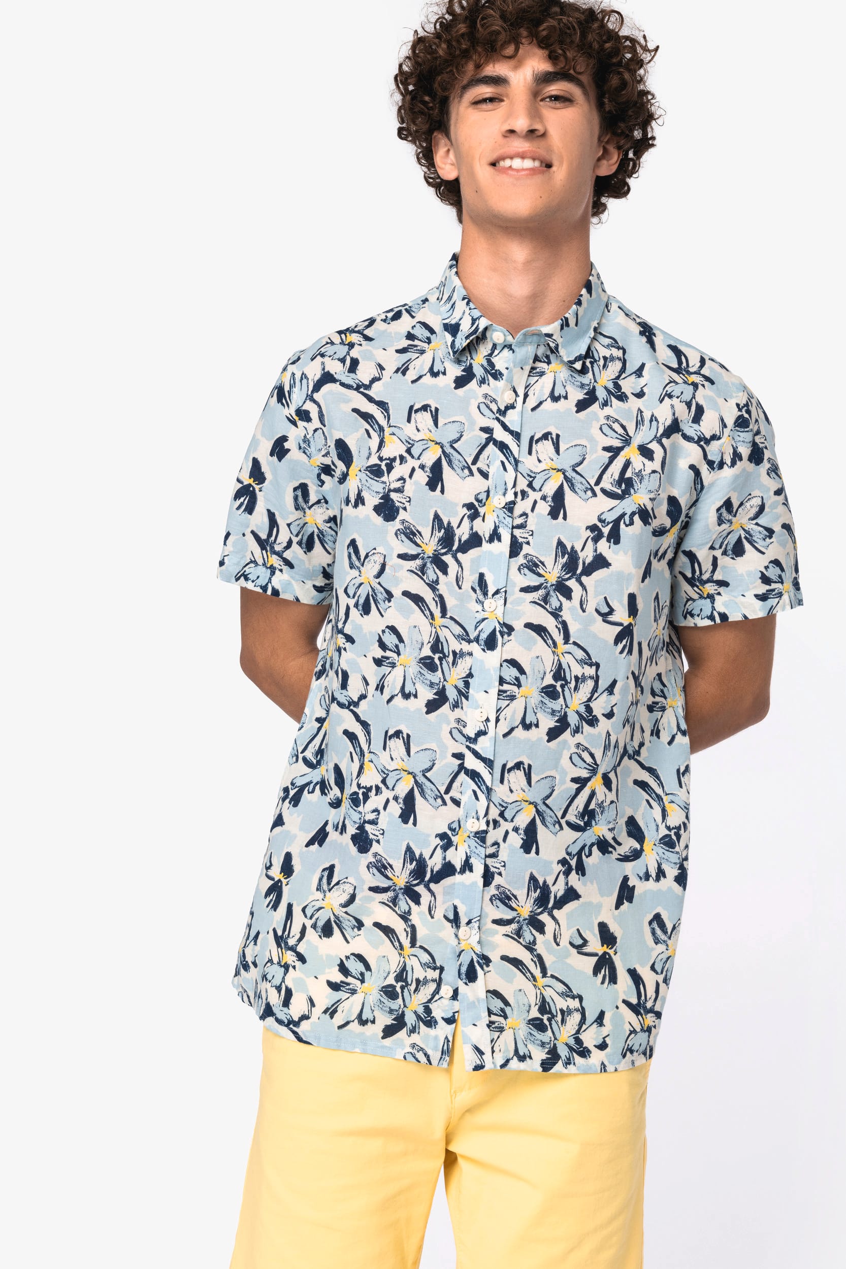 Chemise écoresponsable imprimé végétal homme